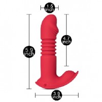 Thrusting Wearable Vibrator with Heating Function 24 Function w/Remote Control Red